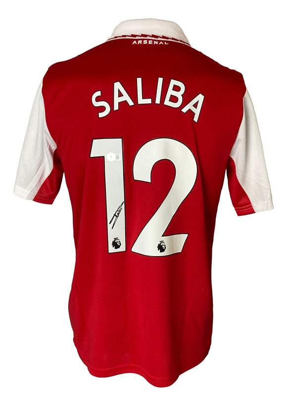 William Saliba Signed Arsenal FC Red Adidas Large Soccer Jersey BAS - Sports Integrity