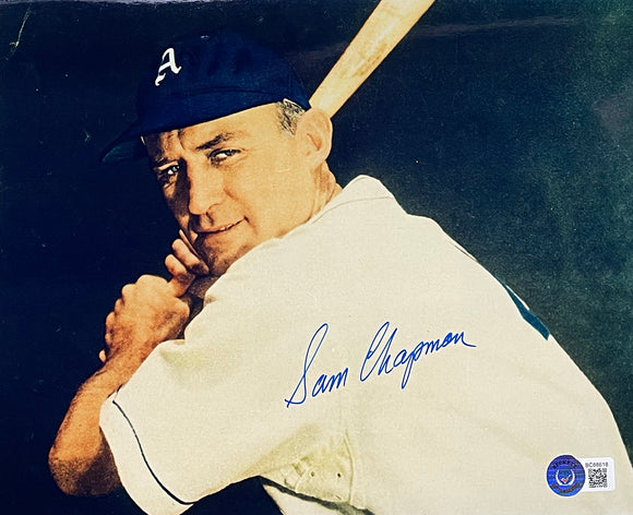 Sam Chapman Philadelphia Athletics Signed 8x10 Baseball Photo BAS Sports Integrity