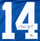 Sam Darnold Seattle Signed Throwback Blue Football Jersey BAS