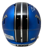 Sam LaPorta Signed Detroit Lions FS Alternate Blue Speed Replica Helmet BAS ITP
