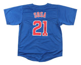 Sammy Sosa Chicago Signed Blue Baseball Jersey JSA QR