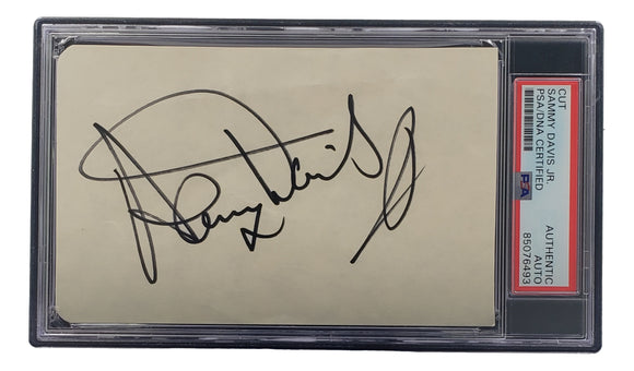 Sammy Davis Jr Signed Slabbed Rat Pack Cut Signature PSA/DNA 85076493