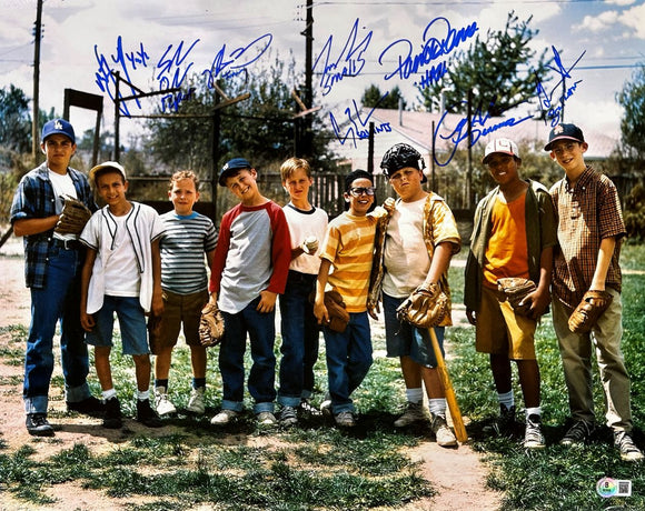 The Sandlot Cast Signed 16x20 Photo Patrick Renna Tom Guiry 6 Others BAS