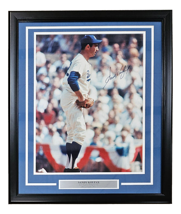 Sandy Koufax Signed Framed 16x20 Brooklyn Dodgers Photo JSA LOA