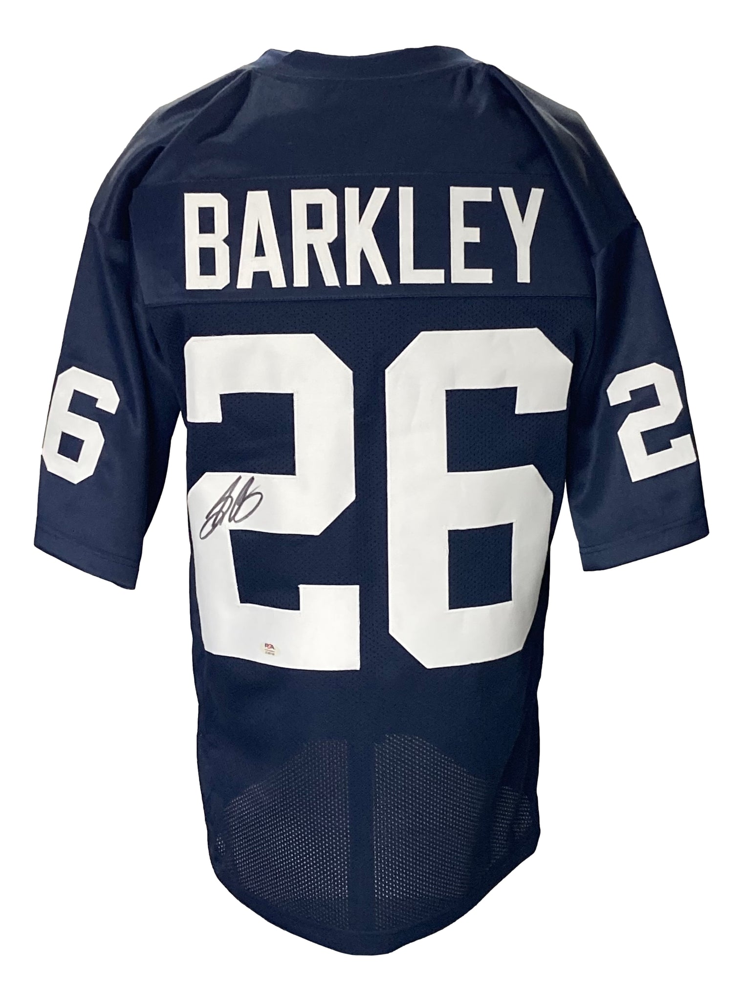 Sports Integrity Saquon Barkley Full Signature Custom Blue College Football Jersey PSA Itp
