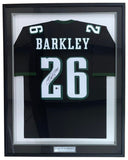 Saquon Barkley Philadelphia Signed Framed Black Football Jersey BAS ITP - Sports Integrity