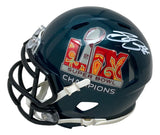 Saquon Barkley Signed Eagles Super Bowl 59 LIX Mini Helmet PSA/DNA w/ Case