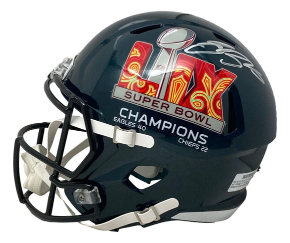 dna football helmet padding Saquon Barkley Signed Eagles Super Bowl 59 LIX FS Replica Speed Helmet PSA/DNA