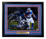 Saquon Barkley Signed Framed 16x20 New York Giants Photo 18 OROY Fanatics
