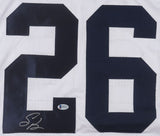 Saquon Barkley Penn State Signed White Football Jersey Rookie Era BAS