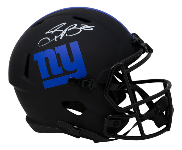 Saquon Barkley Signed NY Giants Full Size Speed Replica Eclipse Helmet BAS ITP