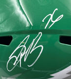 Saquon Barkley Signed Eagles FS Kelly Green Replica Helmet w/ SB 59 Case PSA/DNA