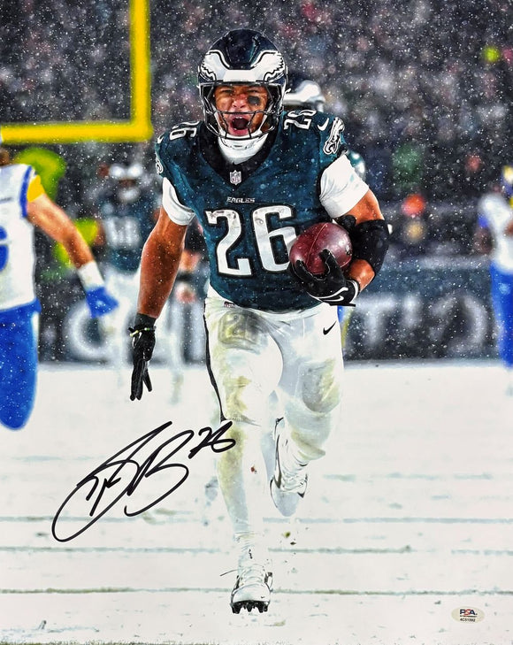 Saquon Barkley Signed 16x20 Eagles Snow Game vs Rams Photo PSA/DNA ITP
