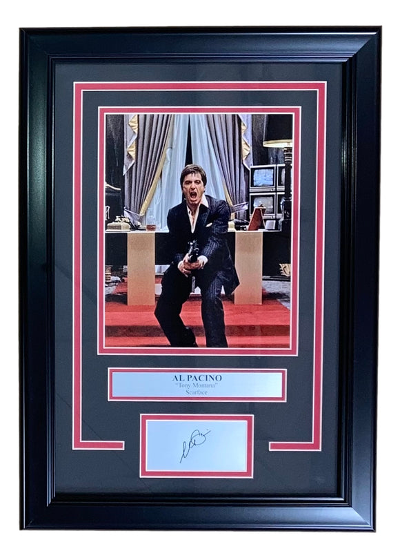 Al Pacino Framed 8x10 Scarface Tony Montana Photo w/ Laser Engraved Signature Sports Integrity