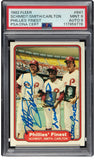 Mike Schmidt Steve Carlton Smith Signed 1982 Fleer #641 Phillies Card PSA 9
