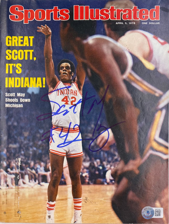 Scott May Signed Indiana Hoosiers Sports Illustrated Magazine Cover BAS