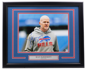 Sean McDermott Signed Framed 11x14 Buffalo Bills Photo BAS Sports Integrity