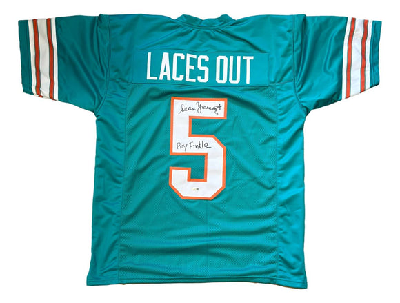 Sean Young Ace Ventura Signed Laces Out Jersey Ray Finkle Inscribed JSA QR