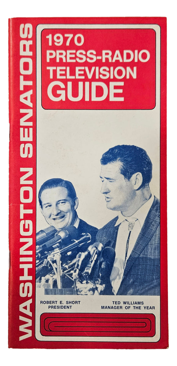 Washington Senators 1970 Media Guide Sports Integrity