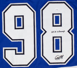 Mikhail Sergachev Tampa Bay Signed Blue Hockey Jersey 2x SC Champs JSA Hologram