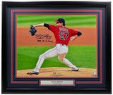 Shane Bieber Signed Framed 16x20 Cleveland Indians Photo 2020 AL CY Young BAS