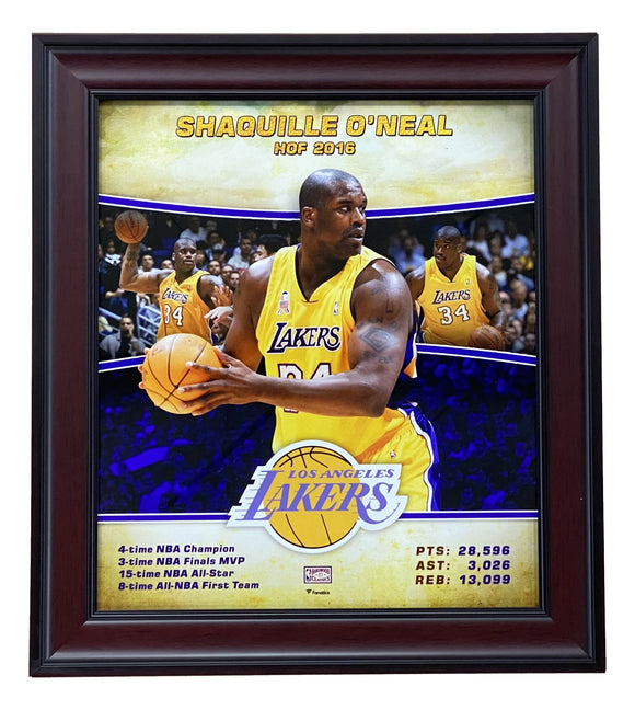 Shaquille O'Neal Framed 12x14 Los Angeles Lakers Photo Sports Integrity