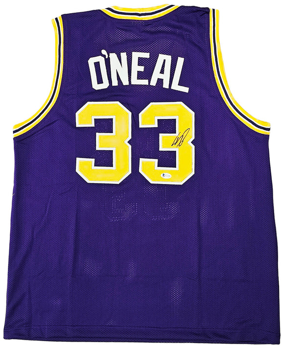 Shaquille O'Neal Signed Purple College Basketball Jersey BAS