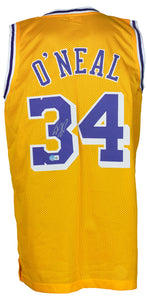 Shaquille O'Neal Signed Custom Yellow Pro Style Basketball Jersey BAS Sports Integrity