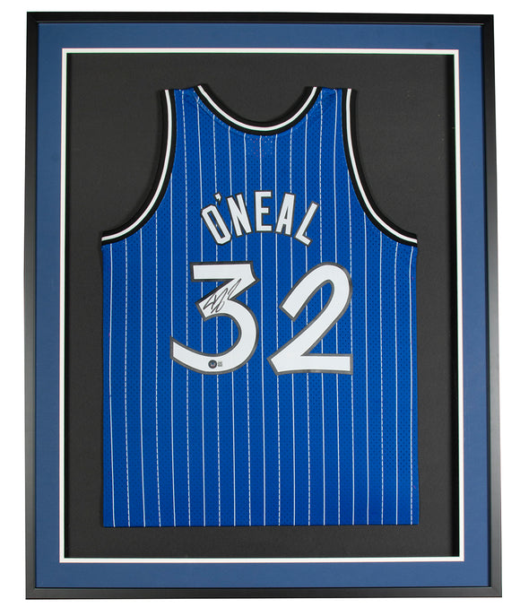 Shaquille O'Neal Signed Framed Magic Blue 1994-95 Mitchell & Ness Jersey BAS Sports Integrity