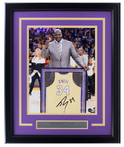 Shaquille O'Neal Signed Framed 11x14 Los Angeles Lakers Basketball Photo BAS