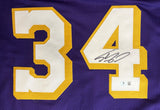 Shaquille O'Neal Los Angeles Signed Purple Basketball Jersey BAS