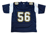 Shawn Merriman San Diego Signed Navy Football Jersey Lights Out BAS