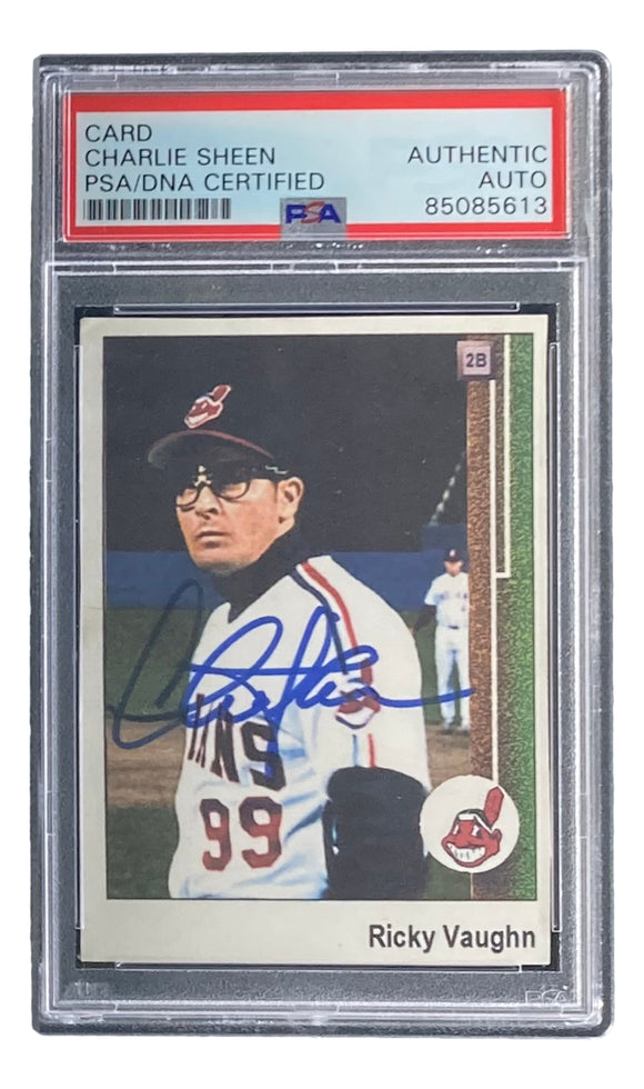 Charlie Sheen Signed Major League Stare Trading Card PSA/DNA Sports Integrity