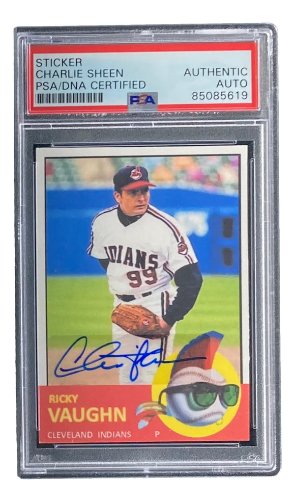 Charlie Sheen Signed Major League Stretch Trading Card PSA/DNA Sports Integrity
