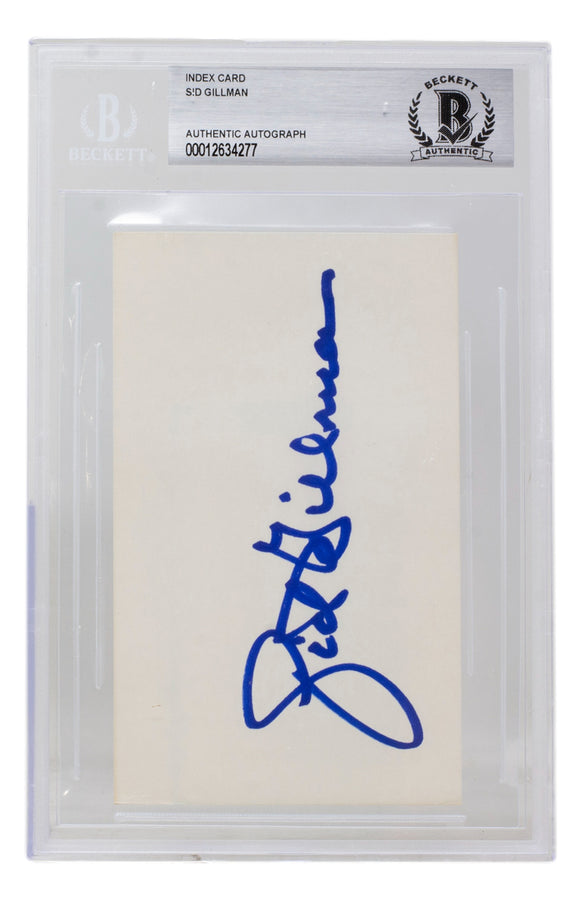 Sid Gillman Signed Slabbed San Diego Chargers Index Card BAS