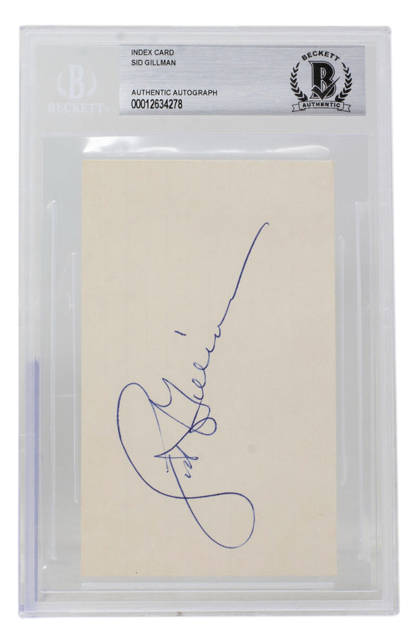 Sid Gillman Signed Slabbed San Diego Chargers Index Card BAS 278