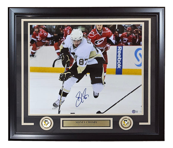Sidney Crosby Signed Framed 16x20 Pittsburgh Penguins Photo BAS LOA