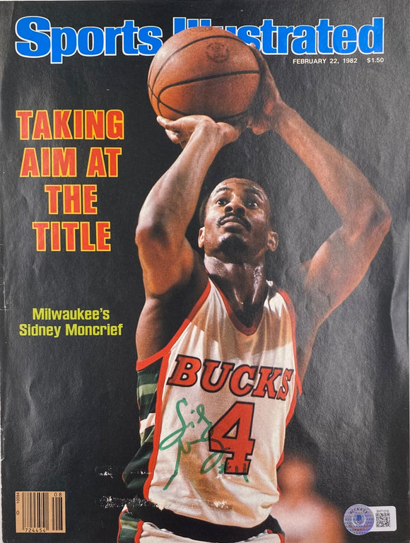 Sidney Moncrief Signed Milwaukee Buck Sports Illustrated Magazine Cover BAS