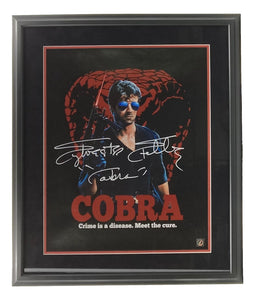 Sylvester Stallone Signed Framed 16x20 Cobra Movie Photo Cobra Inscr BAS AB94180