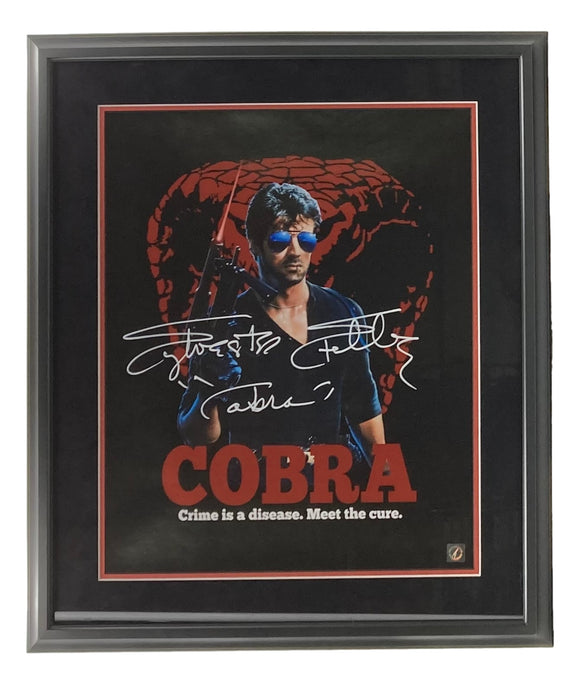 Sylvester Stallone Signed Framed 16x20 Cobra Movie Photo Cobra Inscr BAS AB94180 Sports Integrity