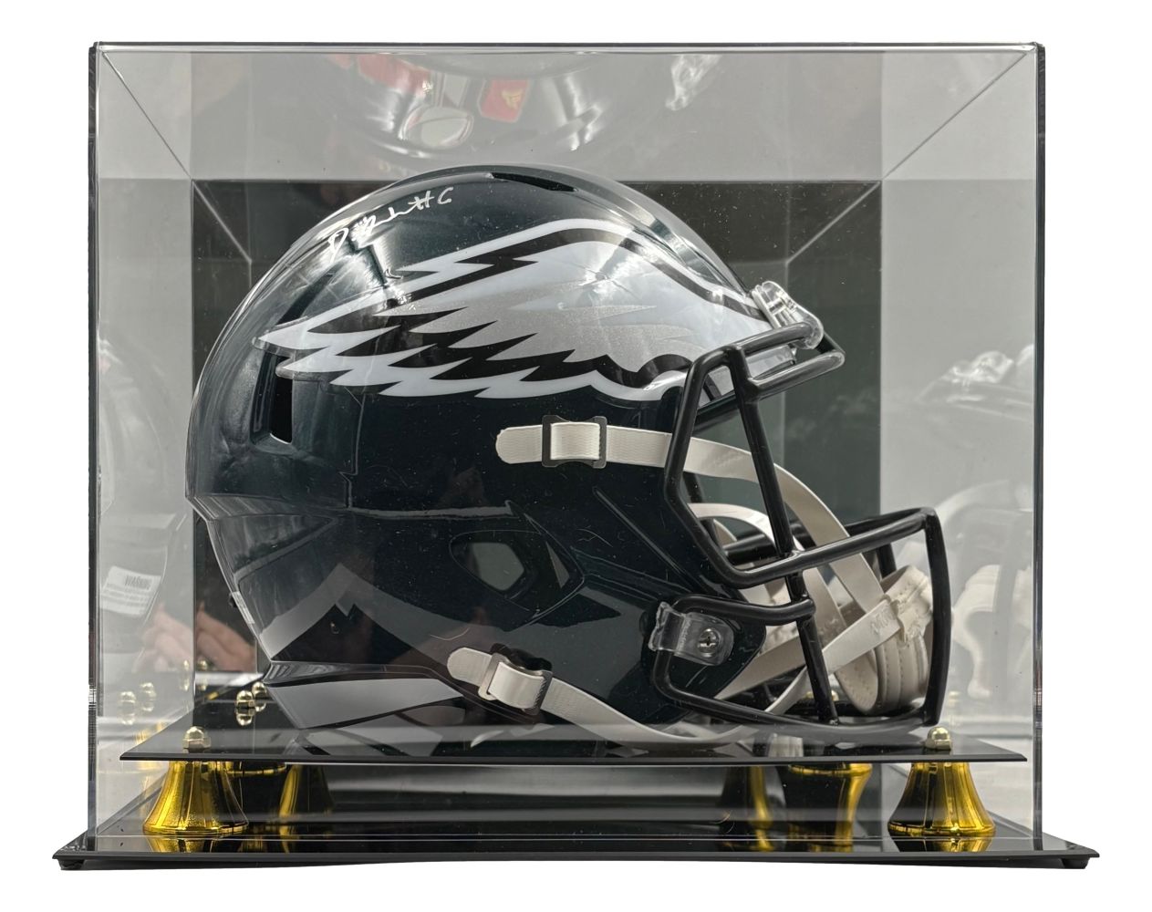 devonta smith autographed helmet Devonta Smith Signed Eagles Super Bowl 59 FS Replica Helmet Fanatics w/ Case