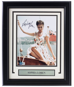 Sophia Loren Signed Framed 8x10 Photo BAS BG96541 Sports Integrity