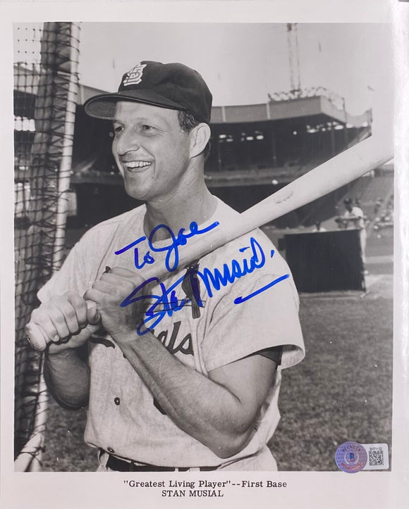 Stan Musial Signed 8x10 St. Louis Cardinals Photo BAS BH71132 Sports Integrity