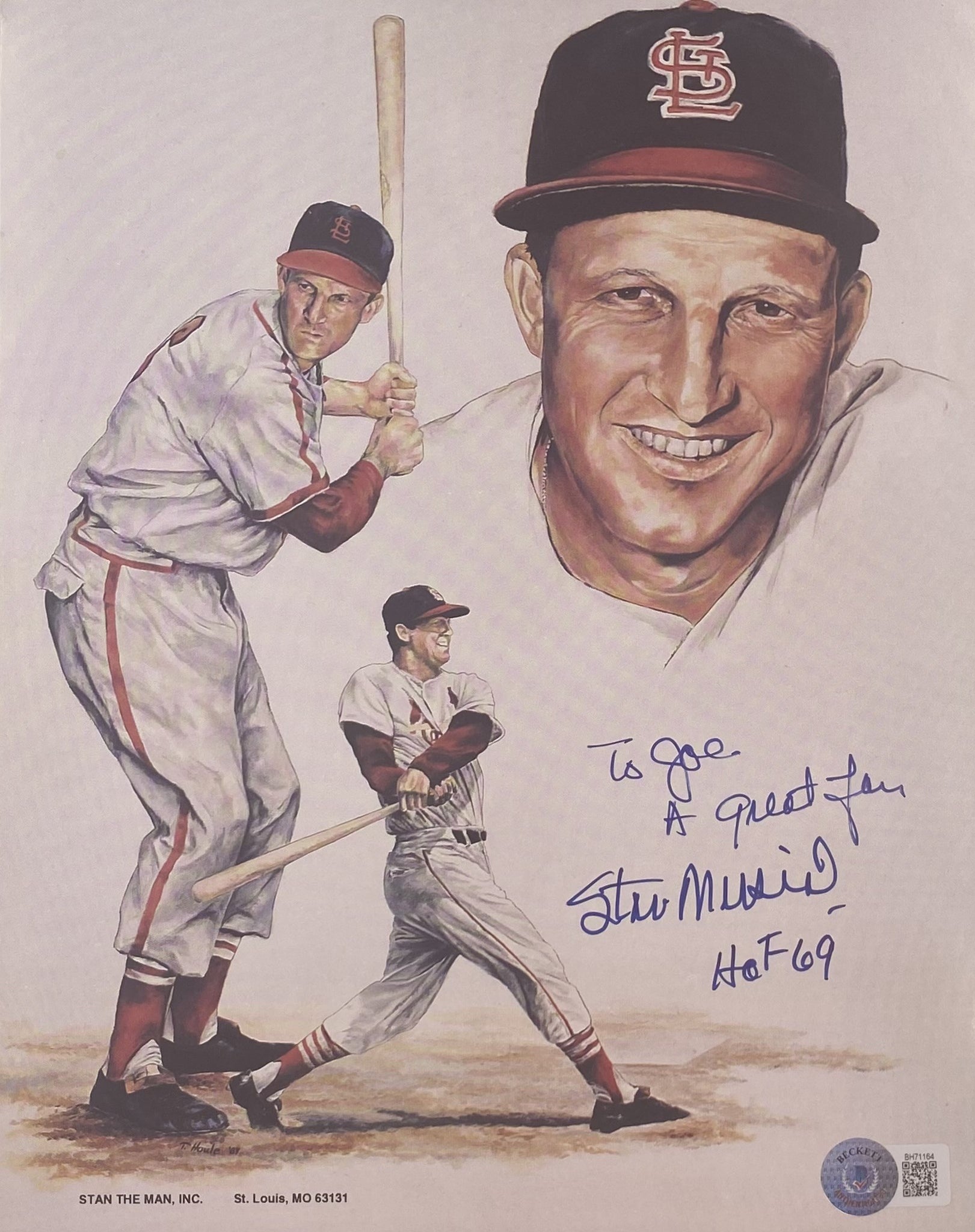 Framed St Louis Cardinals Stan Musial Autographed Signed Jersey Stan The  Man Coa