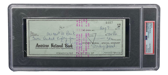 Stan Musial St. Louis Cardinals Signed Personal Bank Check PSA/DNA 85025562 Sports Integrity