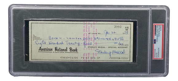 Stan Musial St. Louis Cardinals Signed Personal Bank Check PSA/DNA 85025593 Sports Integrity