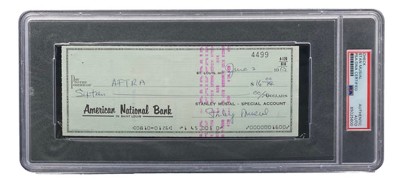 Stan Musial St. Louis Cardinals Signed Personal Bank Check PSA/DNA 85025600 Sports Integrity