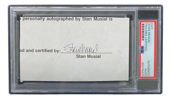 Stan Musial St. Louis Cardinals Signed Slabbed Cut Signature PSA/DNA Sports Integrity