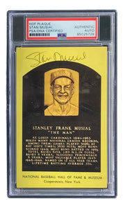 Stan Musial Signed 4x6 St. Louis Cardinals HOF Plaque Card PSA/DNA 85025728 Sports Integrity