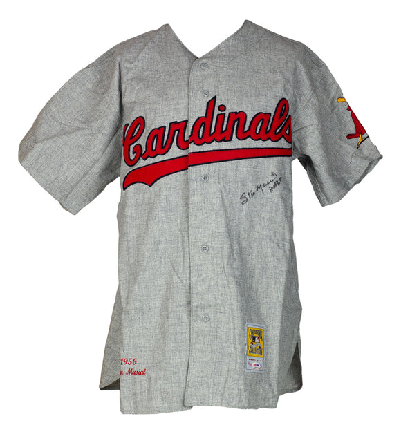 Stan Musial Signed Cardinals M&N Cooperstown Collection Jersey H0F 69 PSA 065 Sports Integrity